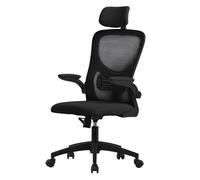 ML-Design Chaise de Bureau Ergonomique, Noire, en Maille, Appui-Tête et Accoudoirs Réglables, Soutien Lombaire, Fonction Bascule, Fauteuil Pivotante à 360° avec roulettes, Chaise d'Ordinateur, Gaming