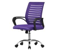 ML-Design Chaise de Bureau Ergonomique, Violet, Réglable en Hauteur avec Accoudoirs, Fauteuil en Tissu Filet Respirant, Fonction Bascule, Pivotante à 360° avec roulettes, Chaise d'Ordinateur, Gaming