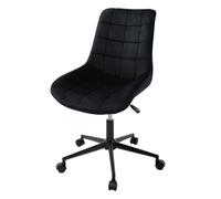 ML-Design Chaise de Bureau, Noir, en Velours, Réglable en Hauteur, Assise Rembourrée avec Piètement Métallique, Dossier Ergonomique, Fauteuil Pivotante sur 5 roulettes Doubles, Tabouret Home Office