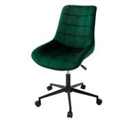 ML-Design Chaise de Bureau, Vert, en Velours, Réglable en Hauteur, Assise Rembourrée avec Piètement Métallique, Dossier Ergonomique, Fauteuil Pivotante sur 5 roulettes Doubles, Tabouret Home Office