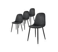 ML-Design Chaise de Salle à Manger, Lot de 4, Anthracite, Revêtement en Velours, Pieds en