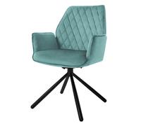 ML-Design Chaise de Salle à Manger Vert Turc, en Velours, Pivotante, avec Accoudoirs et Dossier, Assise Rembourrée, Pieds Métalliques, Fauteuil Moderne, Ergonomique, Chaise de Cuisine, Lounge, Salon