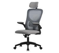 ML-Design Chaise de Bureau Ergonomique, Gris, en Maille, Appui-Tête et Accoudoirs Réglables, Soutien Lombaire, Fonction Bascule, Fauteuil Pivotante à 360° avec roulettes, Chaise d'Ordinateur, Gaming