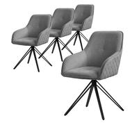 ML-Design Chaise pivotante à 360° - Grise