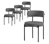 ML-Design Chaise Teddy - Lot de 4 - Gris