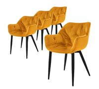 ML-Design Chaise Velours - Jaune Moutarde