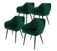 ML-Design Chaises à manger - Lot de 4 - Vert foncé