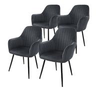 ML-Design Chaises à manger velours gris
