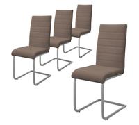ML-Design Chaises cantilever - Marron - Lot de 4