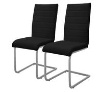ML-Design Chaises cantilever - Noir, simili - Lot de 2