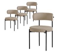 ML-Design Chaises de cuisine Teddy - Marron (lot de 4)