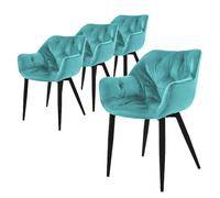 ML-Design Chaises de salle à manger 4x - Pétrole