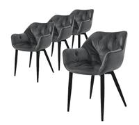 ML-Design Chaises de salle à manger - Anthracite (Lot de 4)