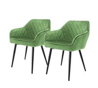 ML-Design Chaises de Salle à Manger - Lot de 2 - Vert Velours