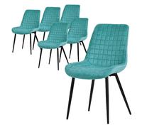 ML-Design Chaises de salle à manger - Lot de 6 - Pétrole