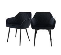 ML-Design Chaises de salle à manger - Velours noir