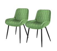 ML-Design Chaises de salle - Lot de 2 - Velours Vert