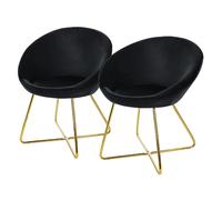 ML-Design Chaises dorées - Velours Noir