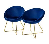 ML-Design Chaises en Velours et Métal Doré