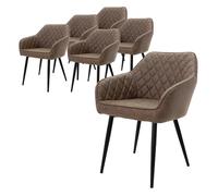 ML-Design Chaises Lot de 6 - Similicuir Marron