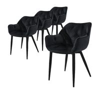 ML-Design Chaises Noires - Velours