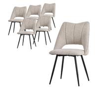 ML-Design Chaises salle à manger - Lot de 6 - Beige