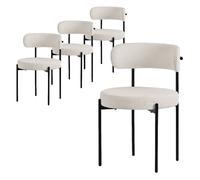 ML-Design Chaises Teddy - Blanc