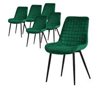 ML-Design Chaises velours (6 pièces) - Vert foncé