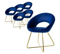 ML-Design Chaises Velours Bleu
