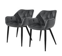 ML-Design Chaises Velours - Lot de 2