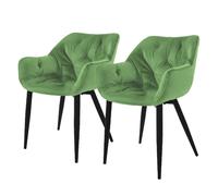 ML-Design Chaises velours sauge - Lot de 2