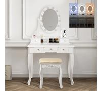 Ml-design Coiffeuse avec miroir - Blanc