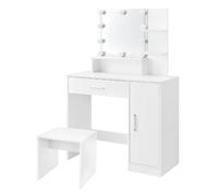Ml-design Coiffeuse avec miroir - Blanc