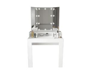 Ml-design Coiffeuse avec miroir - Blanc