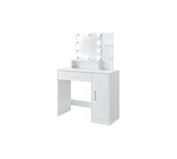 Ml-design Coiffeuse avec miroir LED - Blanc