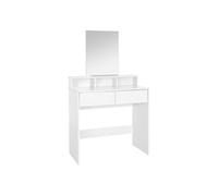 ML-Design Coiffeuse Moderne Blanc 80x40x140 cm avec Miroir, 2 Tiroirs, 2 Compartiments de