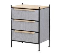 Ml-design Commode 3 tiroirs tissu - Gris clair