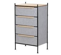Ml-design Commode 4 tiroirs tissu - Gris clair