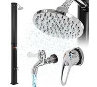 ML-Design Douche de Jardin Solaire 35L 217cm - In ouchette à Pied et Pommeau de Douche Schwarz