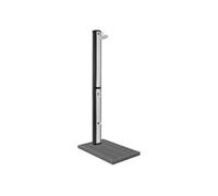 ML-Design Douche Solaire 35 L 217 cm Carré Argent-Noir avec Plaque de Sol Gris Foncé,