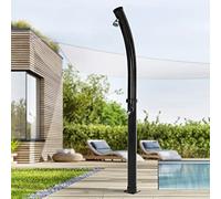 ML-Design Douche Solaire de Jardin 20 L 222 cm Ronde avec Pommeau de Douche Circulaire Pivotant, Noir Courbé, Eau Chaude, jusqu'à 60°C sans Branchement Électrique, avec Raccord pour Tuyau d'Arrosage