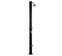 ML-Design Douche Solaire 20L 210 cm Ronde avec Douche de Pied et Pommeau de Douche à Effet Pluie, Noir, Eau Chaude, jusqu'à 60°C sans Branchement Électrique, avec Raccord pour Tuyau d'Arrosage