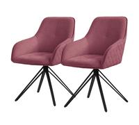 ML-Design Ensemble de 2 Chaises Pivotantes - Vieux Rose