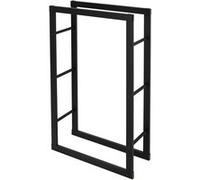 ML-Design Étagère à Bois de Chauffage 60x100x25 cm Rectangulaire en Métal Noir, pour Intérieur/Extérieur, Porte-bûche Verticale Support de Rangement Stable Bois de Cheminée Poêle Design Moderne