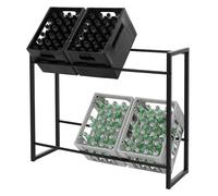 ML-Design Étagère pour Caisses de Boissons 6-8 Caisses, 104x32x82,5 cm, Acier, Indépendante, Étagère sur Pieds pour Caisses de Boissons, Support Rangement de Bouteilles, Ideal pour Garage/Cave/Magasin
