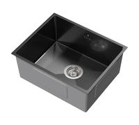ML-Design Évier Inox Encastré Anthracite 50x40 cm