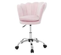 Ml-design Fauteuil de bureau à roulettes - Rose poudre