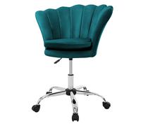 Ml-design Fauteuil de bureau velours - Bleu canard