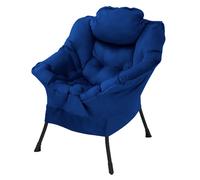 Ml-design Fauteuil de relaxation à oreilles - Bleu foncé