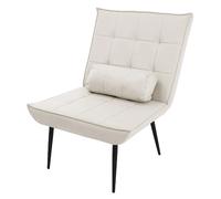 Ml-design Fauteuil lounge similicuir - Crème